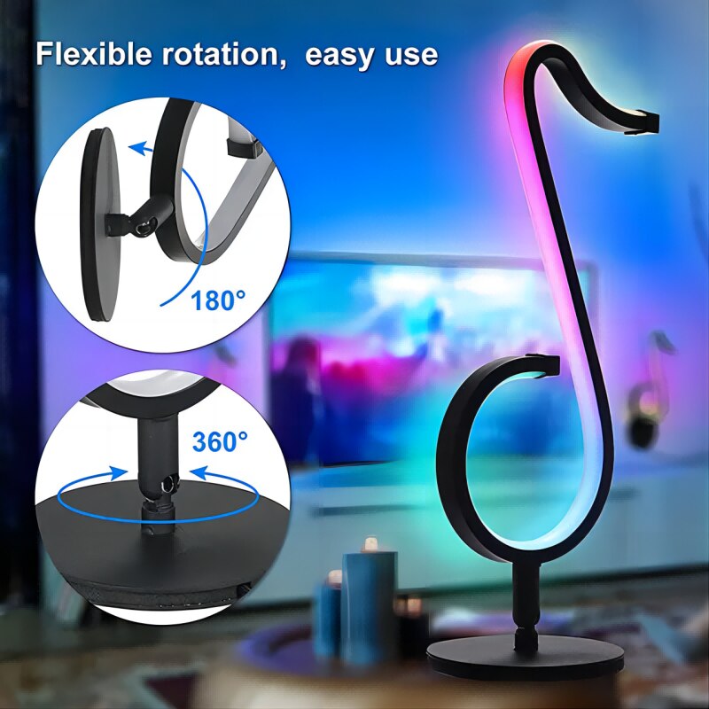 Smart LED Night Light Lamp with Dimmable RGB Colors and Music Symphony Control