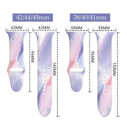 Printing Silicone Apple Watch Band - Multiple Sizes and Models - iWatch 8 7 6 SE 5 4 3 Ultra 41mm 45mm