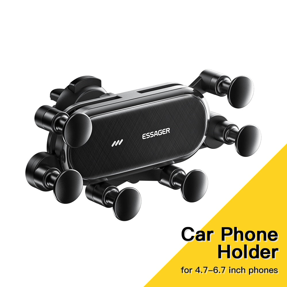 Six Points Gravity Air Vent Car Smartphone Holder Support with Clip