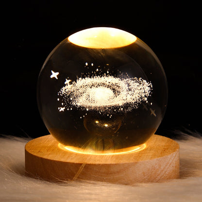 Galaxy Planetary Crystal Ball Night Light - USB Powered