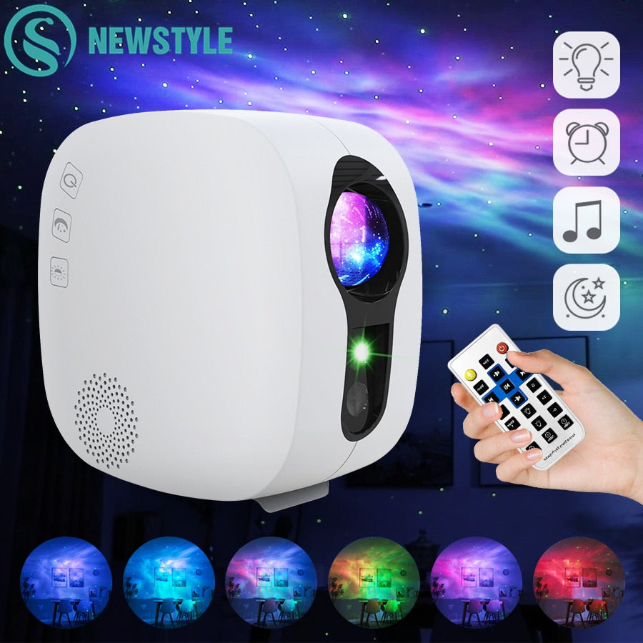 Starry Sky Projector with Bluetooth Speaker and LED Night Light