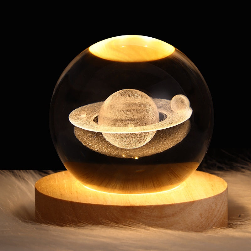 Galaxy Planetary Crystal Ball Night Light - USB Powered