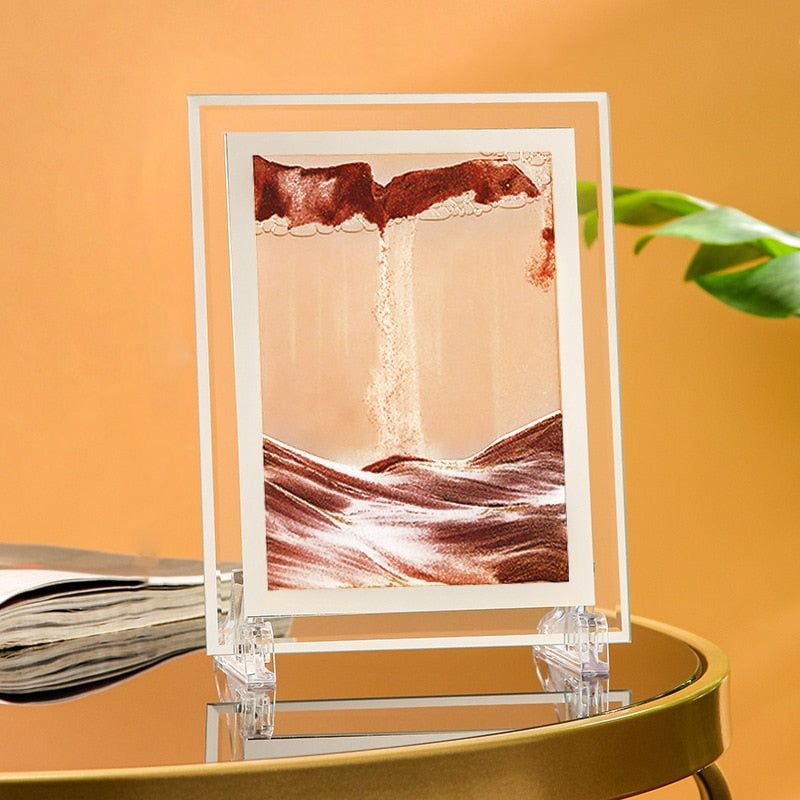 Flowing Sand Hourglass Art Picture Lamp - Sand Painting Liquid Motion Decor 3D Sandscape