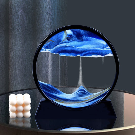 Flowing Sand Hourglass Art Picture Lamp - Sand Painting Liquid Motion Decor 3D Sandscape