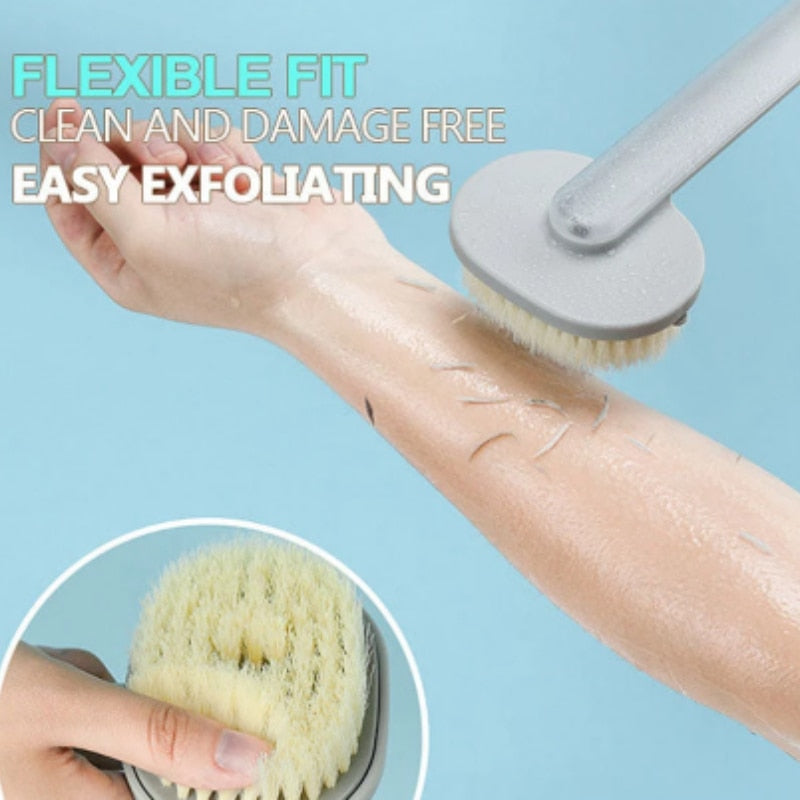 Long Handle Liquid Bath Brush - Exfoliate and Cleanse Skin for the Ultimate Shower Experience