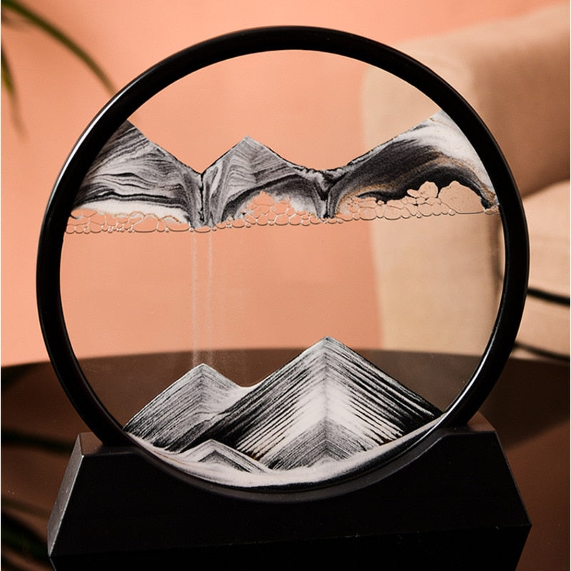 Flowing Sand Hourglass Art Picture Lamp - Sand Painting Liquid Motion Decor 3D Sandscape