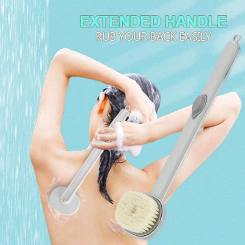 Long Handle Liquid Bath Brush - Exfoliate and Cleanse Skin for the Ultimate Shower Experience