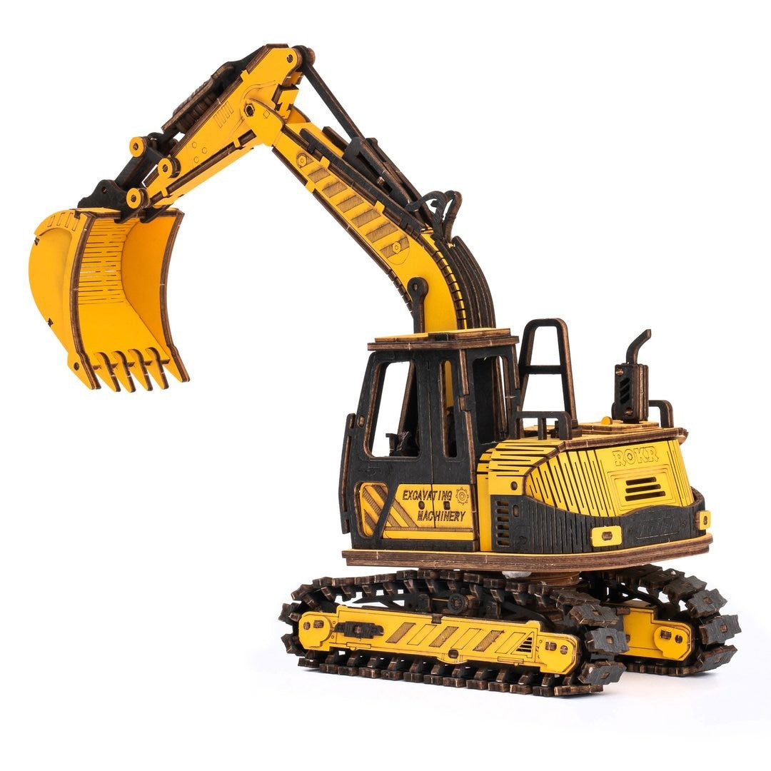 Excavator Engineering Vehicle 3D Wooden Puzzle Vehicle Model Kits