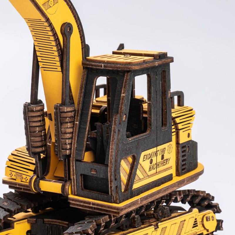 Excavator Engineering Vehicle 3D Wooden Puzzle Vehicle Model Kits